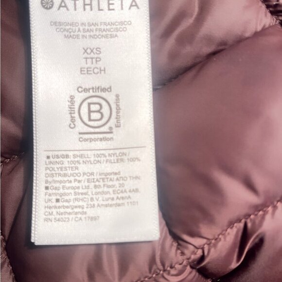 NWT Athleta whisper featherless Brown lightweight recycle puffer jckt Parka XXS - Picture 5 of 6